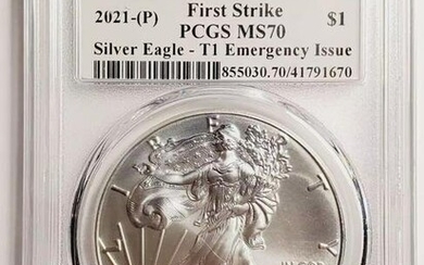 2021 P Silver Eagles PCGS MS-70 Silver Eagle - Type 1 First Strike