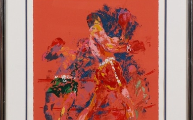 LEROY NEIMAN AMERICAN 1921 2012 SERIGRAPH ON PAPER 26 19.75 RED BOXERS