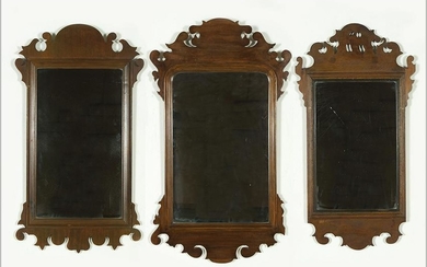 Three Chippendale Style Mahogany Mirrors.