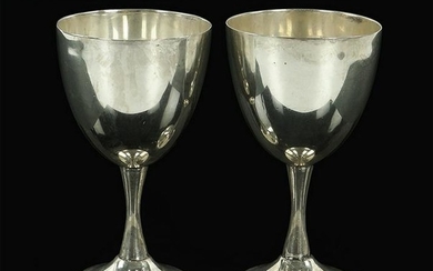A Pair of Mexican Sterling Silver Goblets.