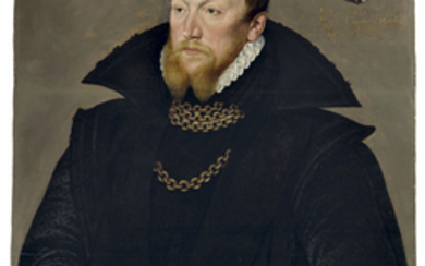 English School, 1567, Portrait of Richard Harford of Bosbury (d. 1578), half length, aged 41