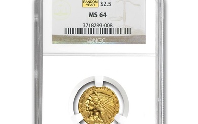 $2.50 Indian Gold Quarter Eagle MS-64 NGC/PCGS
