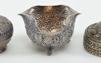 3 pieces of silver. To include: a 19th century Tibetan
