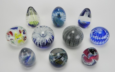 10 Art Glass paperweights