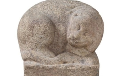 * An Asian Carved Stone Figure of a Cat