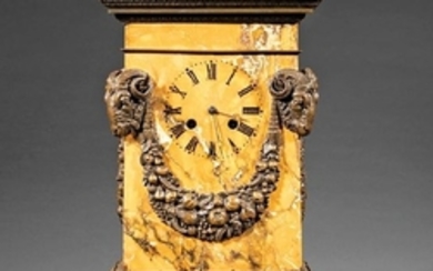 Bronze-Mounted Sienna Marble Mantel Clock
