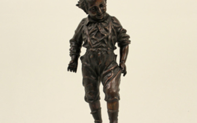 C. ANFRIE, 19TH C. BRONZE FIGURE OF YOUNG BOY