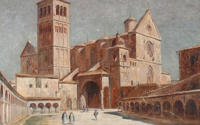 Carl Budtz-Møller: “Il Fransesco, Assisi”. Signed and dated C. Budtz-M, 1937. Oil on canvas. 79×103 cm.
