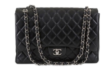 Chanel Black Jumbo Single Flap Bag, c. 2010-11, quilted