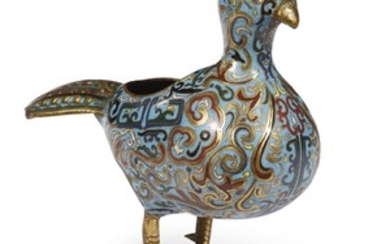 A Chinese cloisonné enamel bird-form vase 18th/19th century H:...