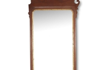 Chippendale mahogany and parcel-gilt looking glass late 18th century...