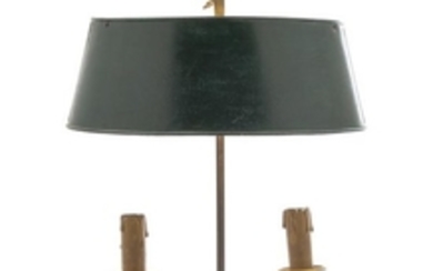 An Empire Style Gilt Bronze Two-Light Bouillotte Lamp