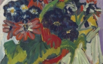 Ernst Ludwig Kirchner (1880-1938), Blumentopf und Zuckerdose; Blumen