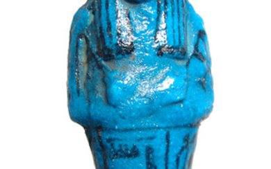 A fantastic Egyptian deep blue glazed ushabti