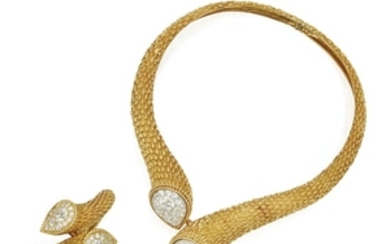 Gold and Diamond Necklace and Bracelet, Boucheron, France