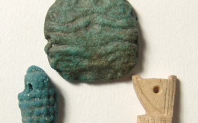 A group of 3 Egyptian amulets