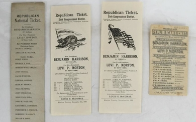4 Harrison & Morton 1888 Republican Tickets
