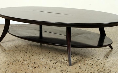 LARGE MORDEN OVAL WOOD 2-TIER COFFEE TABLE
