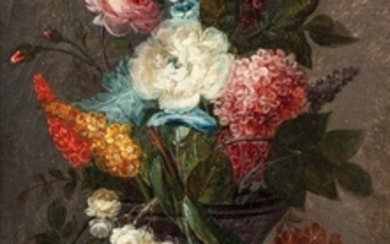 LERICHE (Actif au XIX ème siècle ) Fleurs…