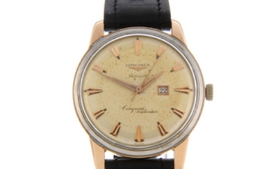 LONGINES - a gentleman's gold plated Conquest Calendar wrist watch.