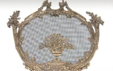 Louis XV Style Brass Fireplace Screen