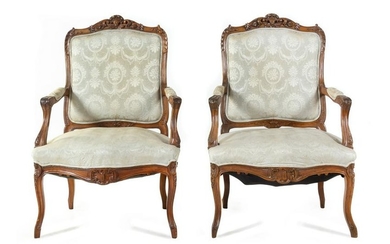 A Pair of Louis XV Style Fauteuils