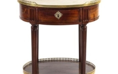 A Louis XVI Mahogany Table en Chiffonier Height 29 1/2