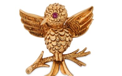 A novelty bird brooch, by Boucheron Modeled as...