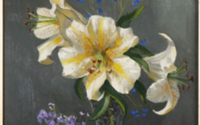 PAUL STRISIK, Still-Life Painting of Lilies