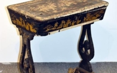 Regency Chinoiserie Lacquered Work Table