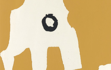 ROBERT MOTHERWELL Untitled. Color screenprint and collage on Mohawk Superfine paper, 1964. 559x406...