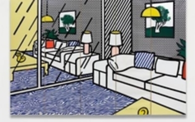 Roy Lichtenstein, Wallpaper with Blue Floor Interior