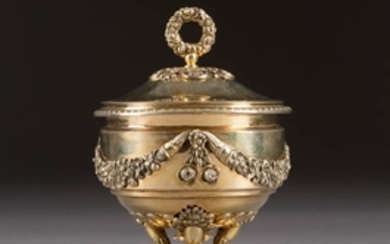 A SILVER-GILT CAVIAR BOWL WITH COVER Russian, Moscow