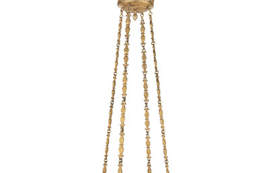 A French 19th century gilt bronze eight-light chandelier