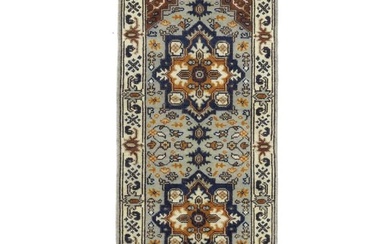 3X6 Hand-Knotted Heriz Serapi Floral Oriental Rug Bathroom Kitchen Carpet 27X6