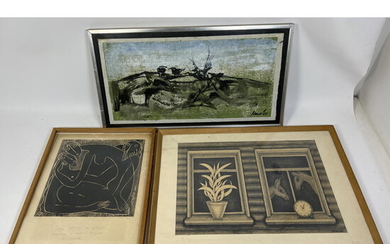 3pcs Mid Century Modern Prints and etchings.