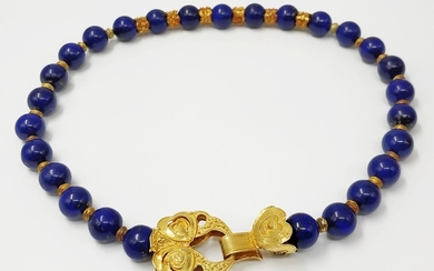 Necklace gold 18K , sapphire Pais Lozay - Italy