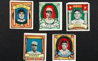 (5) 1917 Helmar Baseball stamps (Rare) Premiere