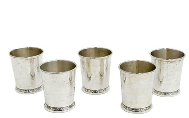 5 Web Silver Co. American Sterling Silver Julep Cups circa 1970