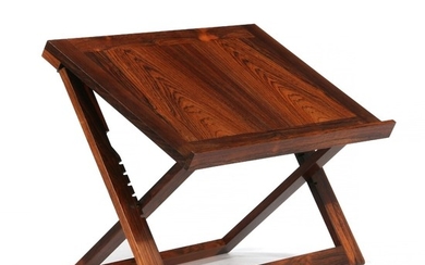 Christensen and larsen: Brazilian rosewood reading stand with collapsible frame. Made by Christensen & Larsen cabinetmakers.