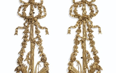 A PAIR OF FRENCH GILTWOOD WALL PLAQUES, 20TH CENTURY