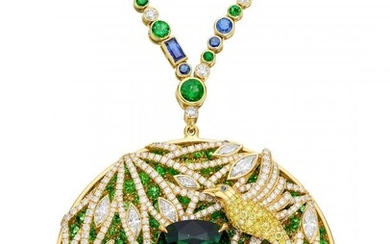 55034: Diamond, Multi-Stone, Gold Necklace, Francesca A