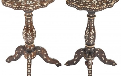 61034: A Pair of Moorish Inlaid Side Tables, early 20th