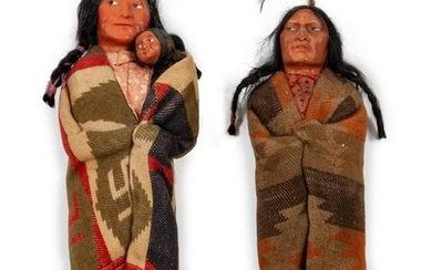 Two Skookum Dolls each height 12 1/2 inches