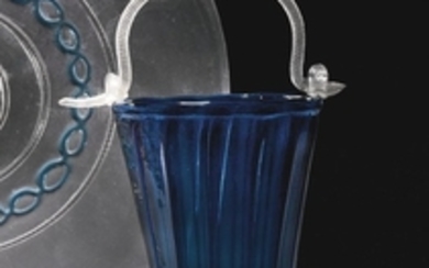 A Venetian or façon de Venise blue-tinted glass pail or situla, 17th century