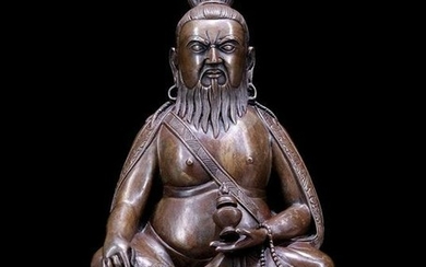 Chinese Gilt Bronze Manjushiri Buddha.