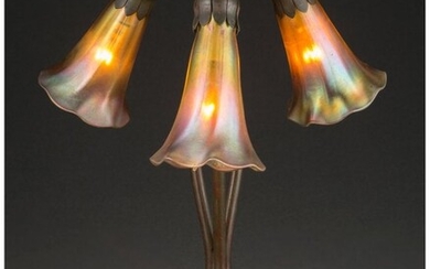 79034: Tiffany Studios Favrile Glass and Patinated Bron