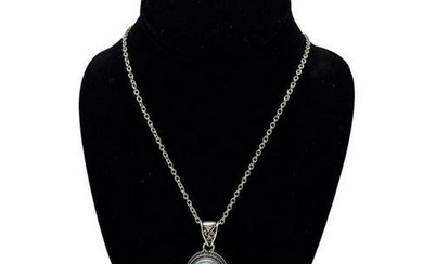 925 Sterling Silver Necklace with Amazonite Pendant