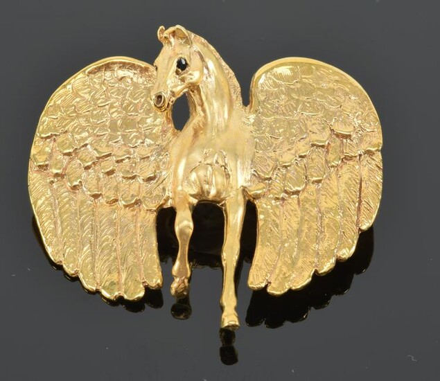 9K gold flying horse pendant/pin, Harriet Glen. With
