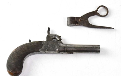 A 19th century 60 bore percussion cap pocket pistol with...
